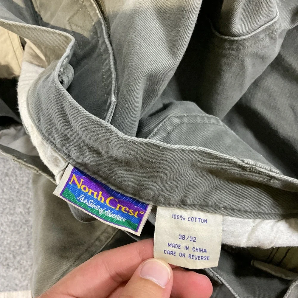 North Crest Convertible Cargo Pants Mens 38x32 Olive Zip-Off Hiking Outdoor Util